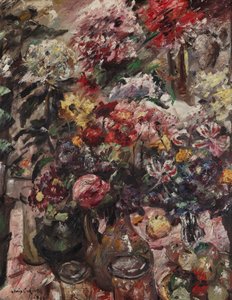Nature morte avec chrysanthèmes et amaryllis