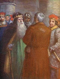 Illustration pour les histoires de Guy de Warwick (lithographie couleur)