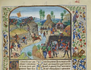 Guerre Anglo-Écossaise : les Anglais traversant la Tyne, vers 1470-1475 - Loyset Liedet
