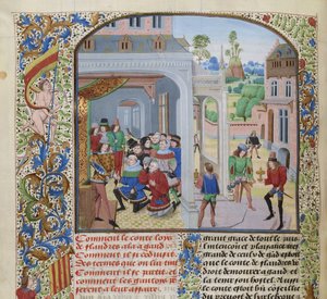 Hommage de Louis II de Male par une députation de Gand - Loyset Liedet