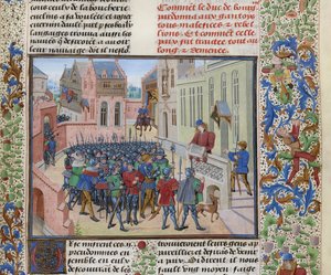 Jean de Heyle lit à Gand une lettre de Philippe II le Hardi, vers 1470-1475 - Loyset Liedet