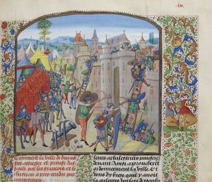 Siège du château de Duras par les Français en 1377, vers 1470-1475 - Loyset Liedet
