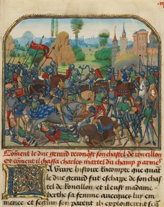 La bataille devant le château de Roussillon - Loyset Liedet