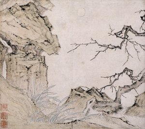 Narcisse, prunier dans un paysage - Lu Zhi