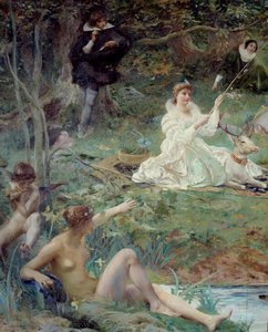 Marie F. des Ursins, duchesse de Montmorency et le poète Théophile de Viau à Chantilly au Pavillon de Sylvie (détail)