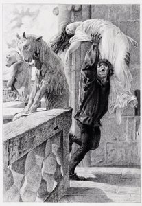 Quasimodo sauve Esmeralda - dans «Notre Dame de Paris» par Victor Hugo par Luc Olivier Merson, gravé par Gery Bichard, éd. E. Testard, Paris - Luc Oliver Merson