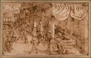 La mort de Cléopâtre - Luca Cambiaso