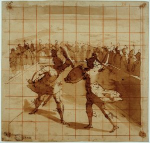 Énée contre Turnus - Luca Cambiaso