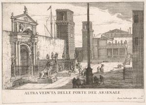 Vue de la porte du chantier naval et du complexe de l