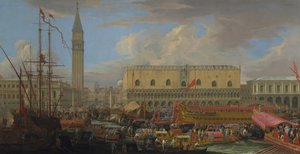 Le Bucintoro partant du Bacino di San Marco, 1710 - Luca Carlevaris