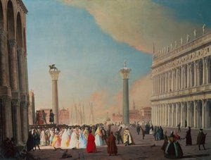 La Piazzetta, Venise, vue du sud depuis la façade de San Marco - Luca Carlevaris