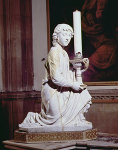 Ange tenant une bougie (détail) - Luca Della Robbia