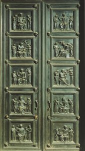 Italie, Florence, Église de Santa Maria del Fiore, Porte de la sacristie des messes