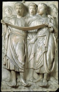 La cantoria ou enfants chantant en chœur - Relief en marbre, par Luca della Robbia (c.1400-1482), Quattrocento
