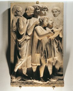 Laudate Eum in choro (Psaume 150, Laudate Dominum), panneau avec des enfants chantant - Luca Della Robbia