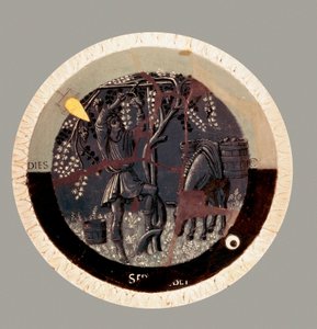 Septembre : la récolte, terre cuite par Luca della Robbia