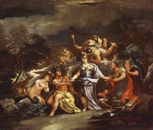 Minerve comme patronne des arts et des sciences - Luca Giordano