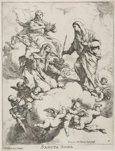 Sainte Anne reçue au Ciel par le Christ et la Vierge - Luca Giordano