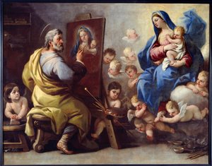 Saint Luc peignant la Vierge - Luca Giordano