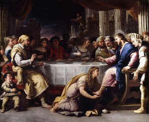 La Madeleine lavant les Pieds du Christ dans la Maison de Simon - Luca Giordano