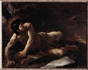 La Tentation de Saint Benoît, se jetant dans les ronces pour éviter les tentations - Luca Giordano