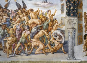 Damnés en enfer, du cycle de fresques du Jugement Dernier - Luca Signorelli