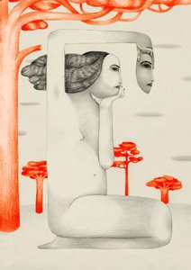 Femme contemplative surréaliste - Luca di Napoli
