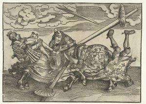 Tournoi allemand avec deux nobles en chevaliers - Lucas Cranach