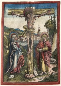 Christ en croix entre la Vierge et Saint Jean - Lucas Cranach