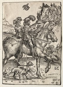 Un Gentleman et une Dame à cheval vers la chasse, 1506 - Lucas Cranach the Elder