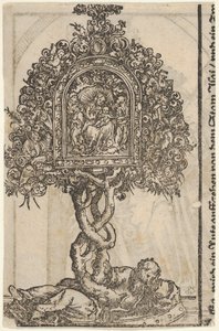 Un reliquaire doré avec l