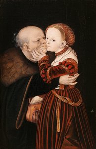 French : Couple inégal / Le vieux fou Ill-Matched Lovers / The old fool - Lucas Cranach the Elder