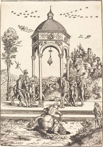 Marcus Curtius plongeant dans le gouffre - Lucas Cranach the Elder