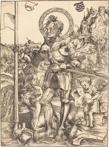 Saint Georges debout, avec deux anges - Lucas Cranach the Elder