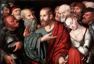Le Christ et la femme adultère, après 1532 - Lucas Cranach the Younger