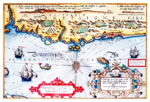 Carte de navigation de la côte bretonne - Lucas Janszoon Waghenaer