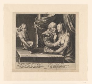 Couple amoureux inégal avec Cupidon