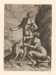 Vénus et Adonis avec deux chiens - Lucas Kilian