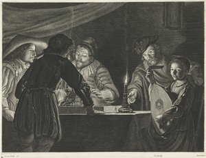 Joueurs de tric-trac à la chandelle