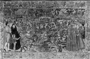 Le tournoi, atelier de Bruxelles, c.1582-85 (tapisserie) - Lucas de Heere
