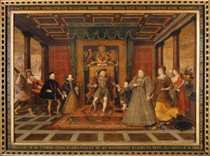 La famille de Henri VIII : Une allégorie de la succession Tudor - Lucas de Heere