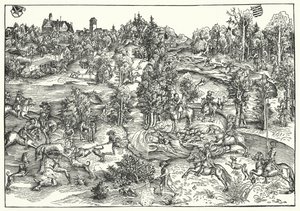 La Chasse au cerf - Lucas the Elder (after) Cranach