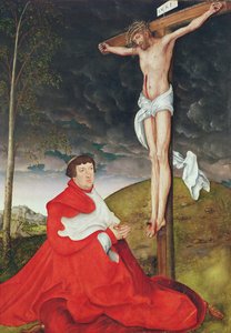 Albert, cardinal électeur de Mayence au pied de la croix - Lucas the Elder Cranach
