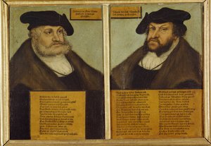 Double portrait de Frédéric III de Saxe - Lucas the Elder Cranach