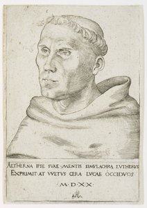 Martin Luther, buste en vue de trois quarts - Lucas the Elder Cranach