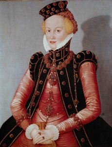 Portrait de jeune femme richement vêtue, portant un chapeau et des bijoux - Lucas the Elder Cranach