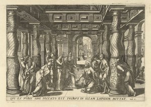 Christ et la femme adultère (Memorabilivm Novi Testamenti in templo gestorvm icones tredecim elegantissimi ac ornatissimi)