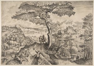 Soldats au repos Milites Requiescentes des Grands Paysages, vers 1555-56 - Lucas van Doetecum