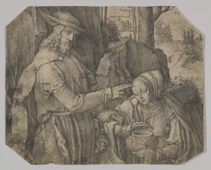 Le Christ apparaissant à Sainte Marie-Madeleine en tant que jardinier, 1519 - Lucas van Leyden