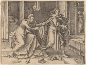 Joseph échappant à la femme de Potiphar - Lucas van Leyden